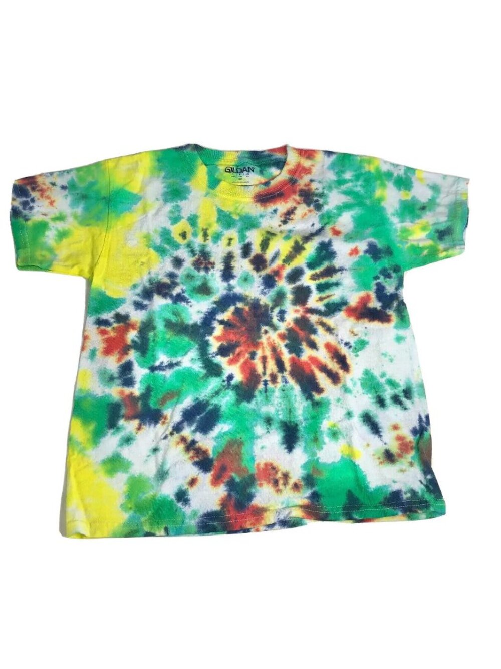 Colorful Youth Tie-Dye T-Shirt Gildan Small 6/8 100% Cotton Swirl
